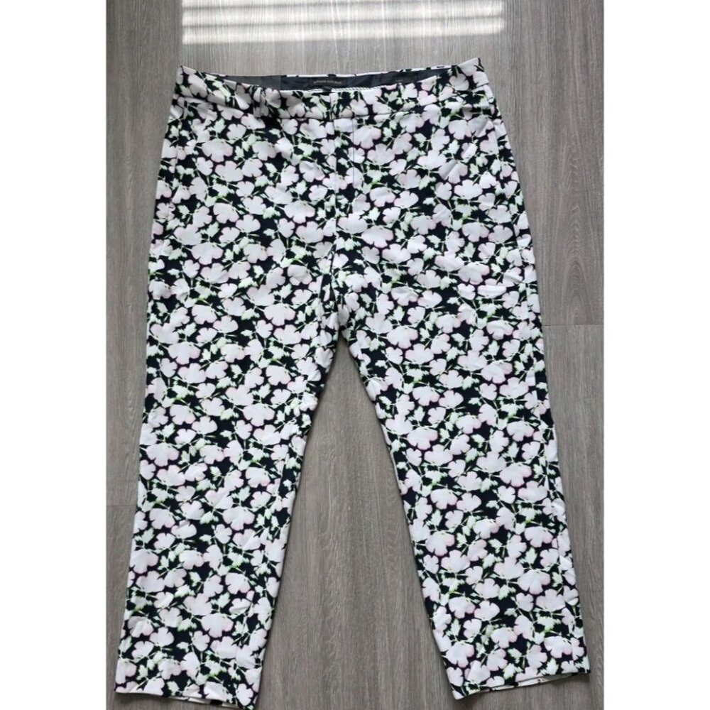 Banana Republic Avery Floral Ankle Pants Women Size 14 Mid Rise Stretch - Picture 13 of 16